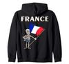 Французский фанат Французский скелет Толстовка на молнии /