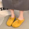 Retro Versatile Flat-bottomed Bag Head Slippers Women's Spring New Bow One-pedal Soft-soled Half Slippers