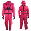 Adult Long Sleeved Solid Color Red Jumpsuit Cosplay Clothing