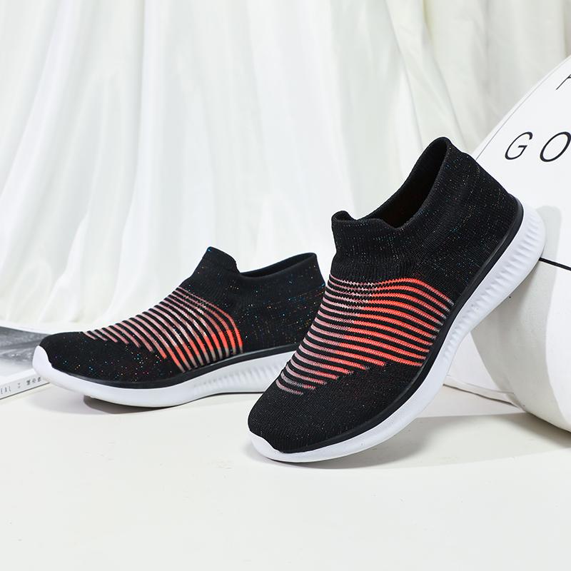 Женские легкие прогулочные повседневные туфли-носки, дышащая летняя весенняя обувь без шнуровки для девочек и студентов, обувь для отдыха