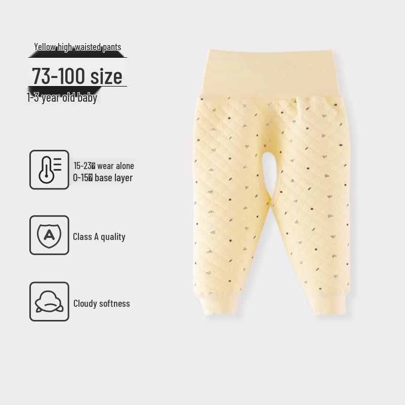 Boys' and Girls' Padded Winter Pants - Warm, High Waist, Open Crotch, Cotton for Belly Protection
