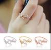 Корейский стиль кольцо на мизинец с открытым листом для женщин