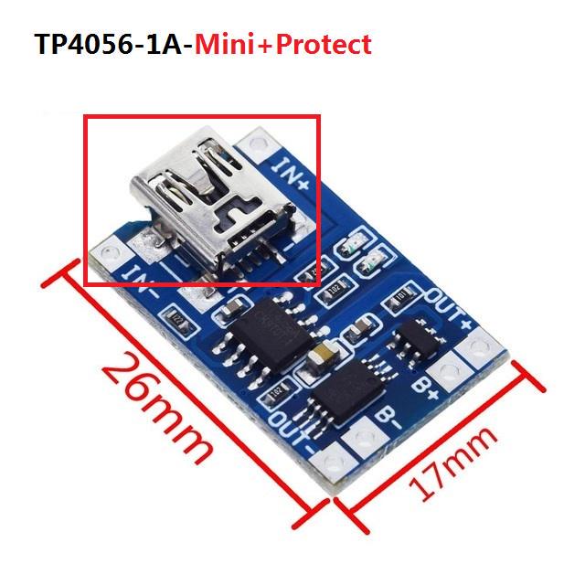 1A Type-C/Micro/USB 5V 1A 18650 TP4056 Плата модуля зарядного устройства для литиевой батареи с двойной защитой