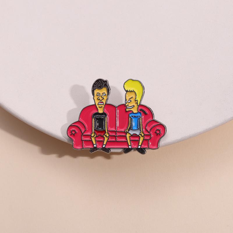 Cartoon Comic Characters Enamel Pins Custom Manga Brooches Lapel Badges Sofa Boy Funny Jewelry Gift for Kids Friends