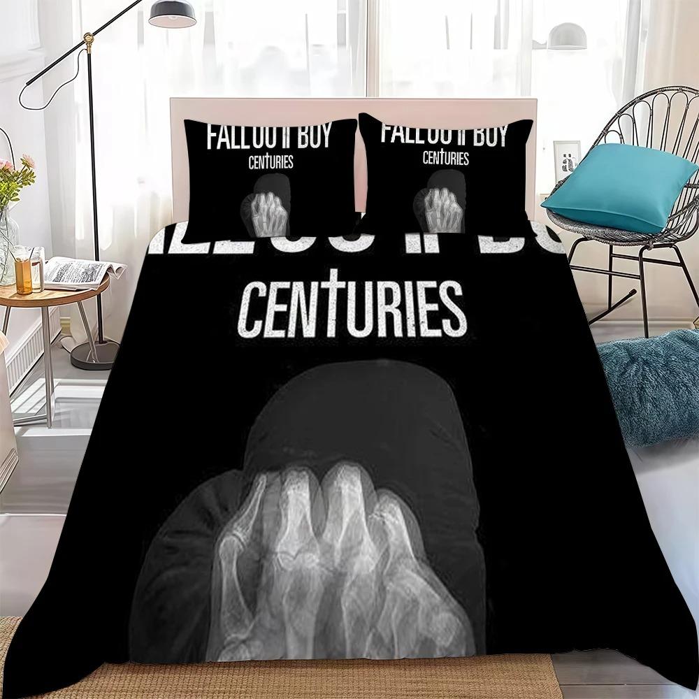 3D Print F-Fall Out Boy Bedding Set Soft Comforter Cover With 1/2pcs Pillow Shams For Kids Adults Duvet Cover Microfiber
