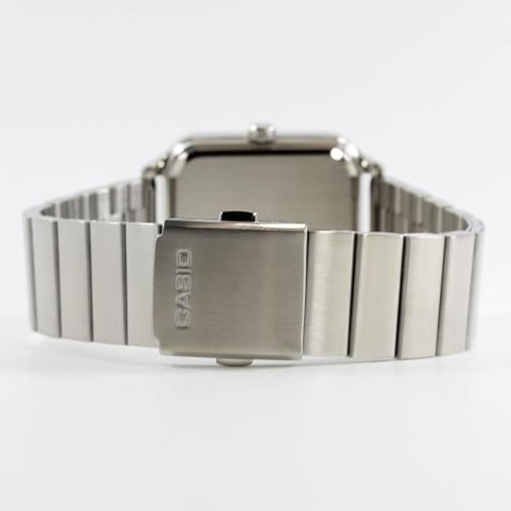 Casio СТАНДАРТНЫЕ MTP-M305D-6A Casio Квадратные Мужские Часы с Фазами Луны на Стальном Ремешке Фиолетовые [Пара...