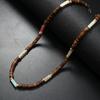 Vintage Bohemian Summer Jewelry Ethnic Style Jewelry Brown Coconut Shell Wood Beads Natural Stone Necklace Men's Jewelry