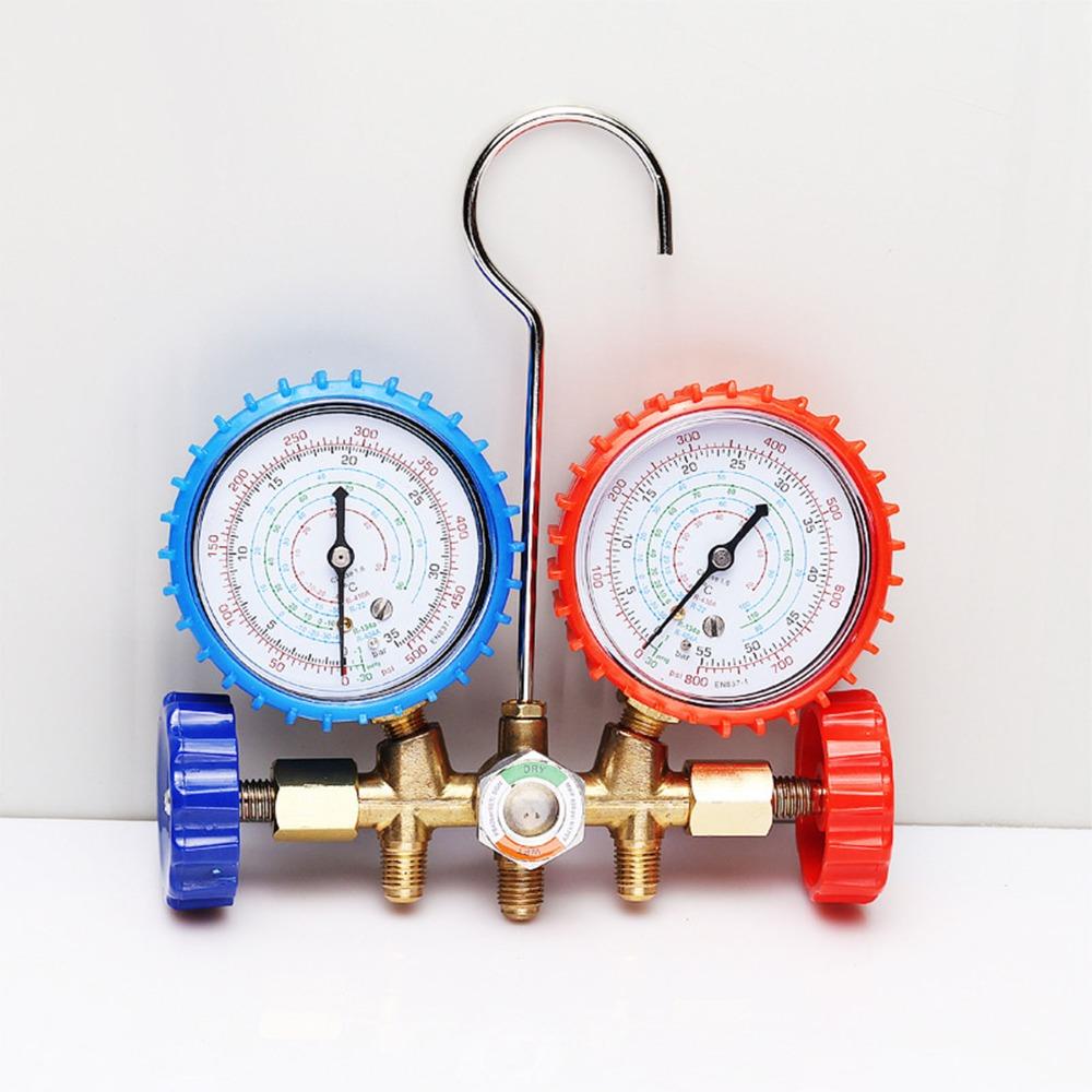Alloy AC Manifold Gauge Set Refrigeration Auto Kit Conditioning Pressure Leak Testing