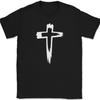 Cross T-Shirt Christian Jesus Praise Worship God Faith Text Tee
