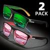2 шт. Квадратные Градиентные Многоцветные Поляризованные Солнцезащитные Очки Антибликовые Солнцезащитные Очки для Летней Вечеринки Отпуска Путешествий Вождения Рыбалки