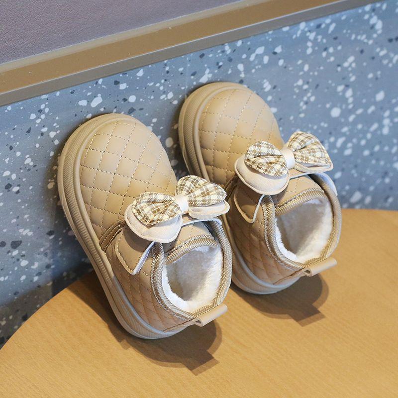 2025 большие хлопковые бархатные утепленные зимние хлопковые ботинки для девочек новые детские зимние ботинки теплые детские хлопковые туфли для девочек