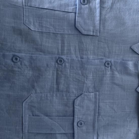 Men Summer Shirt Single-breasted Loose Chest Pockets Turn-down Collar Short Sleeves Lightweight Cardigan Button Formal Business Beach Top