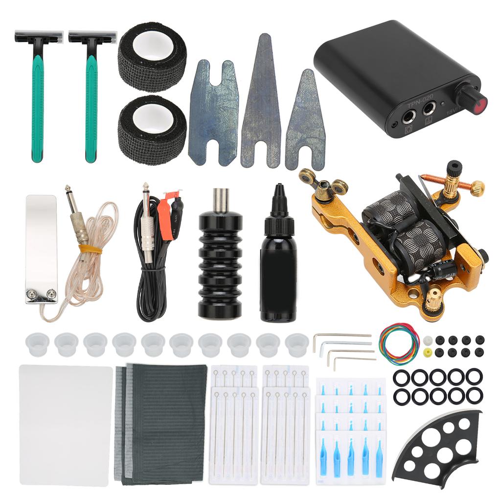 Профессиональный набор для татуировки, блок питания для татуировки, пигментная скатерть, набор для практики кожи для начинающих