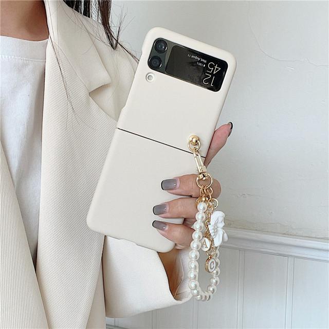 For Samsung Galaxy Z Flip 3 5g Cute 3d Angel Bracelet Matte Pc Cover Case For Samsung Zflip3 Zflip 3 Phone Case Fundas