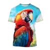 Fashion New Color Parrot Graphic T Shirts For Unisex Summer Trend Casual Tees Harajuku Printed O-neck Short Sleeve Top