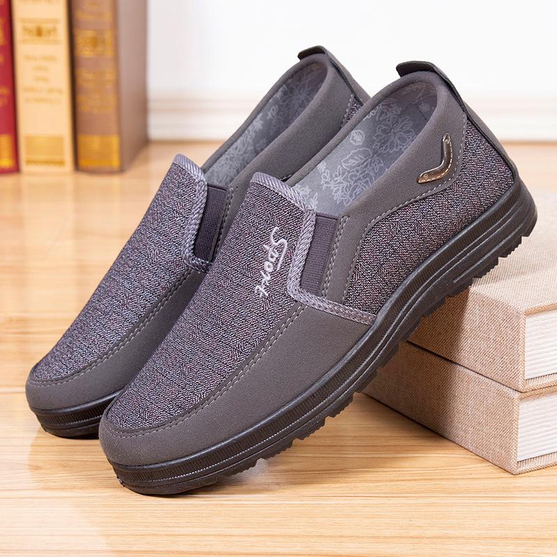 Старая Пекинская тканевая обувь. Мужская тканевая обувь. Повседневная обувь на плоском каблуке. Мягкая подошва для среднего и пожилого возраста.