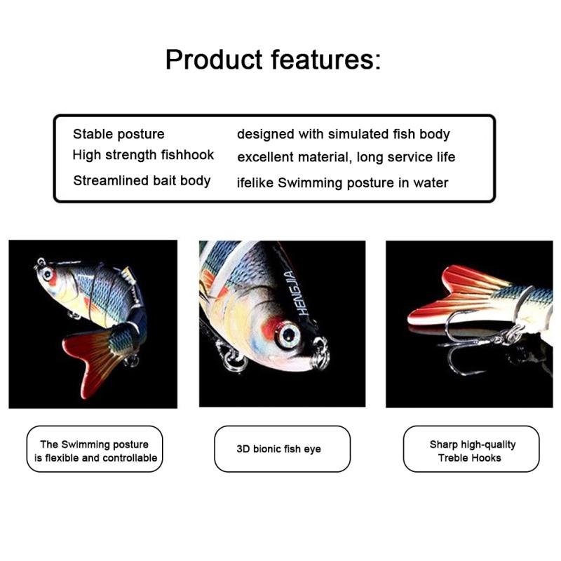 10cm/18g Fishing Lures 12 Colors Multi Segments Jointed Bionic Fake Bait Sinking Wobblers Fishing