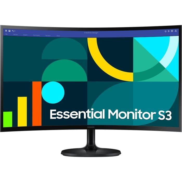 Ecran pc - samsung - s24d360g - 24'' - 1800r - fhd 1920x1080 - 100hz - va - 4ms(gtg) - 250cd/m² - 3000 : 1 - hdmi - cable(s) hdmi