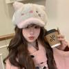 2025 новая милая плюшевая шапка-котенок женская сезонная плюшевая для тепла и от холода, показывающая лицо, с маленькими ушками, шапка-ушанка
