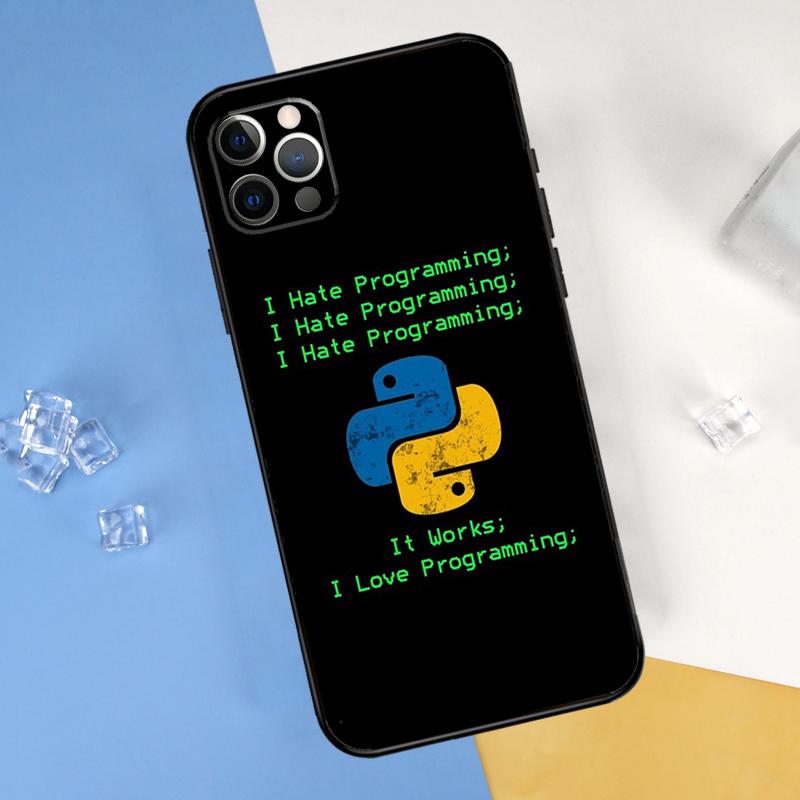 Чехол для телефона 'Языки программирования' для iPhone 16 15 11 12 13 14 Pro Max Mini Чехол для iPhone 16 15 X XS Max XR Plus Coque