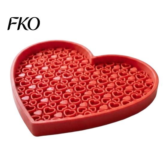 Heart Shaped Cleaning Pad 3D Printed Makeup Brush Mat, Heart-Shaped Scrubber with Textured Zones, Portable Mat Wash Tool for Foundation Eye