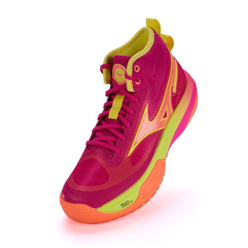 Mizuno NEO JUMP MID Амортизация Устойчивость к истиранию Нескользящие Средняя высота Волейбольные кроссовки Унисекс Неоновый оранжевый V1GA259842