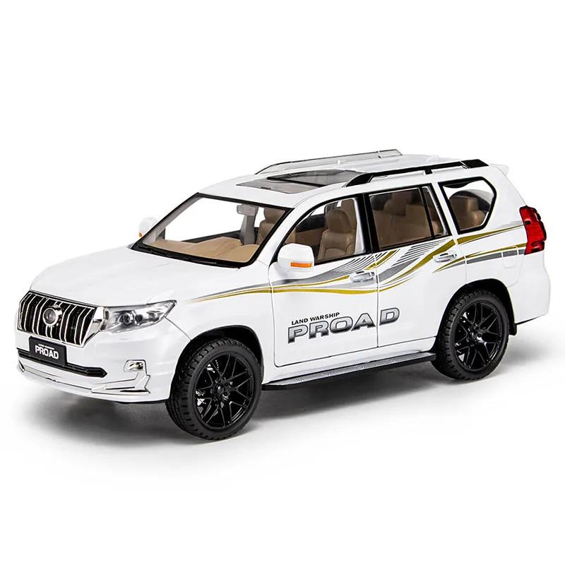 1:18 TOYOTA Land Cruiser Prado Off-Road SUV Diecast Alloy Model Pull Back Toy Car With Sound Light Vehicle Children Collect Gift