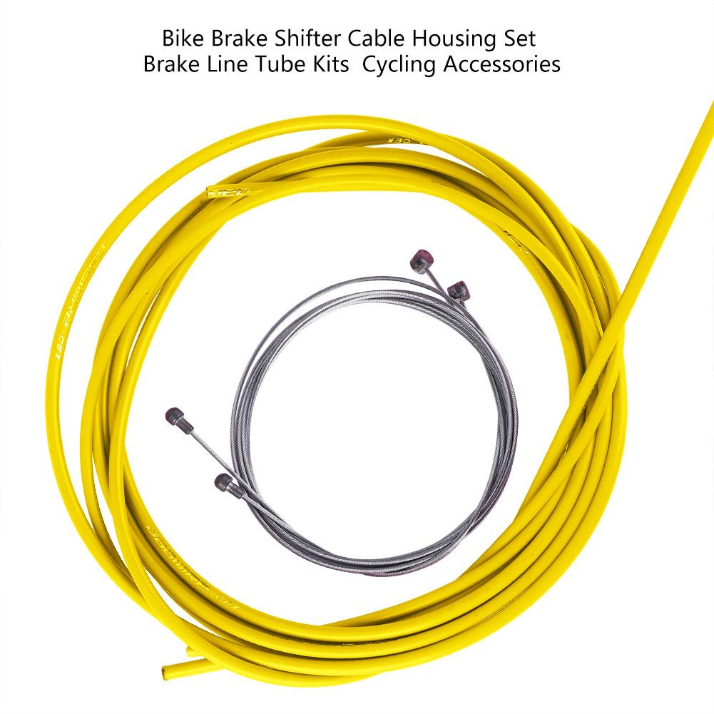 Bike Brake Shifter Cable Housing Set Brake Line Tube Kits Cycling Accessories(yellow)