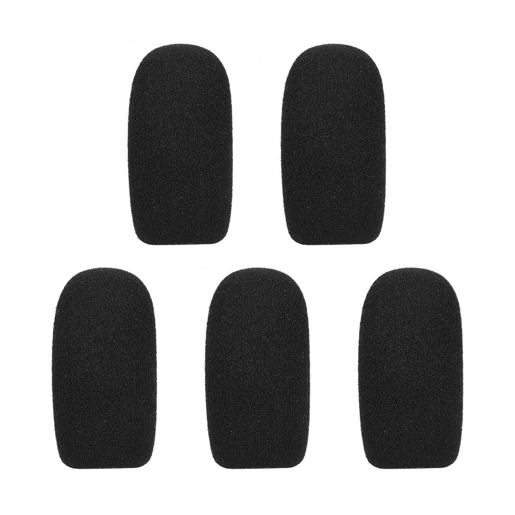 Mini Microphone Windscreens Mic Foam Covers for Lapel Headset Microphone Black, Pack of 5pcs