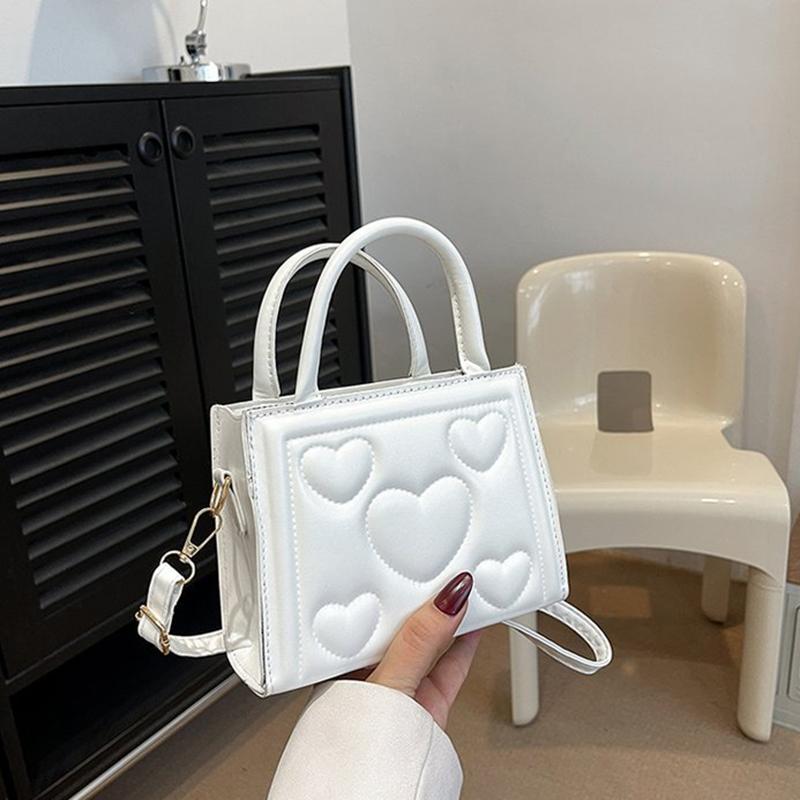 Шикарная ретро однотонная мини-сумка, универсальная сумка через плечо из искусственной кожи в корейском стиле с узором в виде сердца и любви для девочек старшей школы