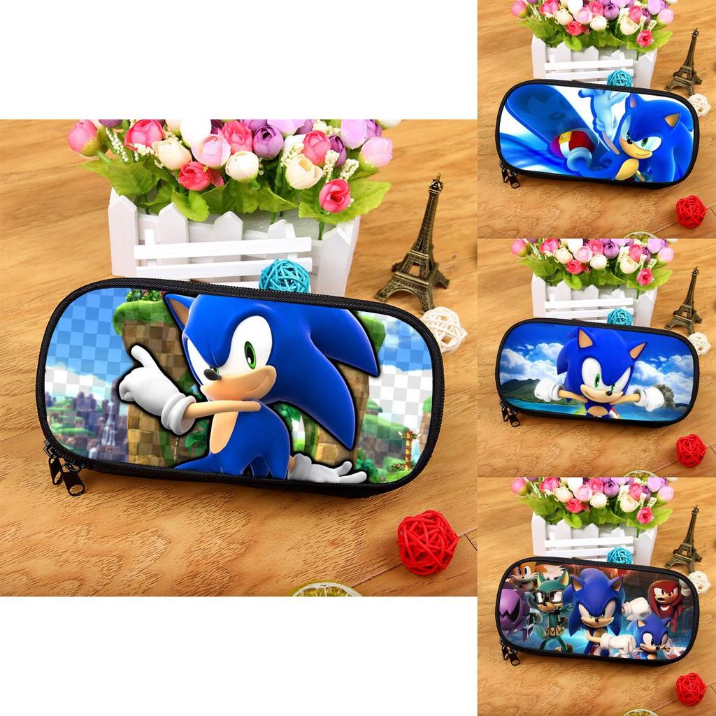 Sonic The Hedgehog Ink Pen Storage Bag With Spacious Design For Stationery And Makeup