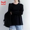MIIOW Женская футболка из чистого хлопка с длинным рукавом