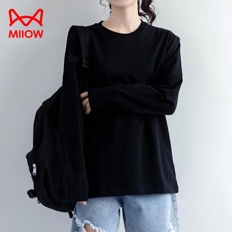 MIIOW Женская футболка из чистого хлопка с длинным рукавом
