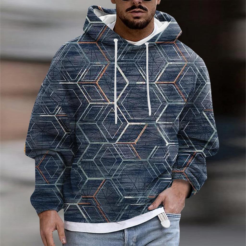 Fashion Print Loose Men's And Women's Long Sleeve Hooded Sweater