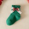 Christmas Socks for Kids Toddler Baby Girls Cotton Bow Short Socks Children's New Year Gifts for 1-8Years