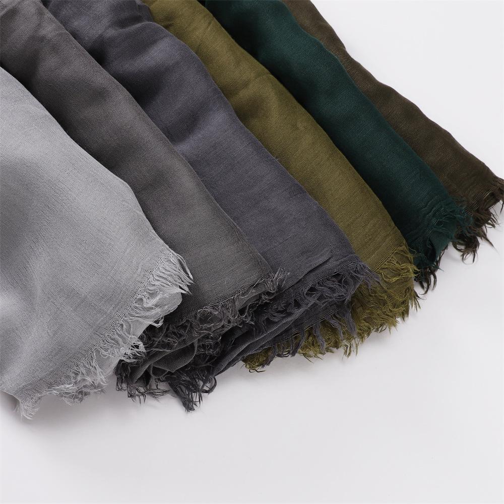 Fashion Muslim Cotton Rayon Modal Hijab For Women Headscarf Long Shawls Islam Hijab Turbans Head Wrap Solid Fringe Scarves