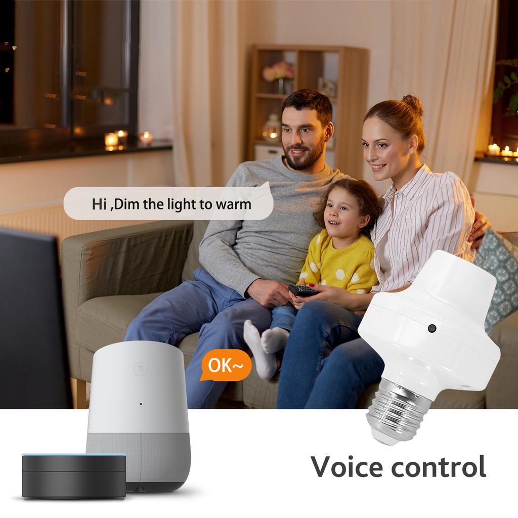 A C90-250V Интеллектуальные лампочки с беспроводным подключением BT и держатель розетки E27 Поддерживаемые телефоны
