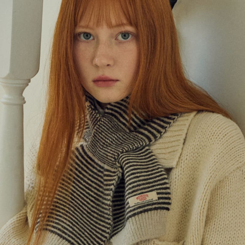 WEDNESDAYOASIS FOR WOMEN Always Pin Stripe Knit Muffler 3COLOR