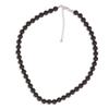 [R1889] - Black Agate 'Mineralia' Steel Necklace - 45 Cm 8 Mm