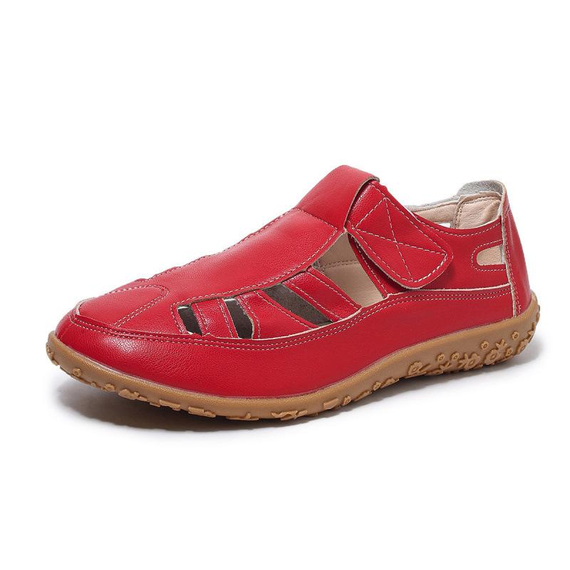 Босоножки большого размера женские летние новые на липучке повседневные туфли удобная мягкая подошва низкий верх материнские балетки спортивные сандалии