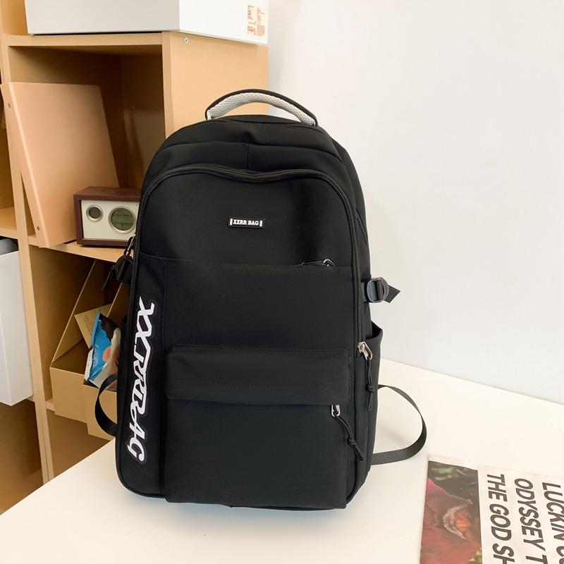 Male Large Capacity Backpack Letter Female Junior Senior High School Student Schoolbag Outdoor Travel Bag
