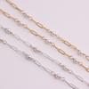14K Gold Filled/S925 Silver 5.5*2mm Paperclip Chain Beaded 3.5mm Fresh Water Pearl for DIY Permanent Necklace Bracelet Jewelry