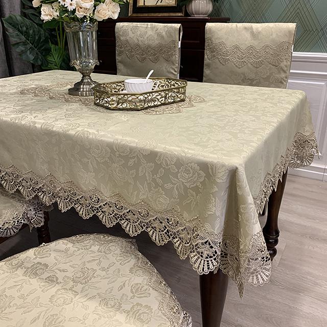 Tablecloth Rectangle Luxury Embroidery Lace Round Table Cover Flower Elegant Hollow Out Table Dining Cloth Table Flag Towels