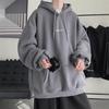 Мужской осенне-зимний флисовый утолщенный свитер больших размеров с капюшоном