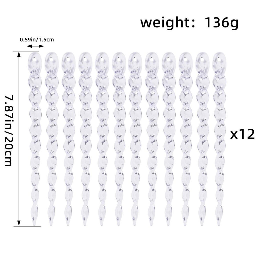 Прозрачная рождественская палочка для льда, декоративная ледяная палочка-подвеска, имитирующая сосульку, креативная рождественская елочная нить, ледяная подвеска.