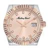 Mathey-Tissot Mathy III Двухцветные кварцевые женские часы из нержавеющей стали с розовым циферблатом D810RSAL