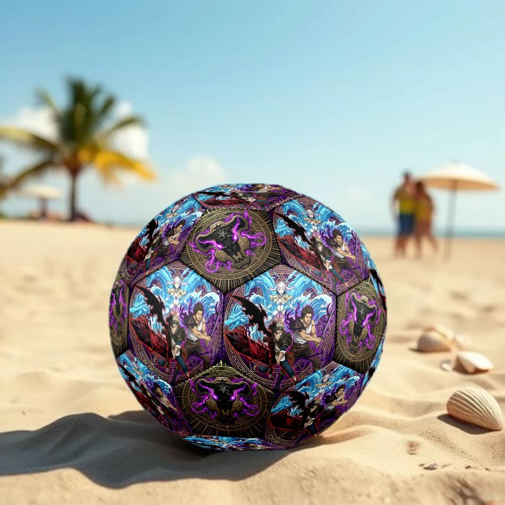 1pc Black Clover Soccer Ball Size 5 Indoor Soccer Ball Fashion Colorful Backyard Game - Great For Sports Fans Gift HE1