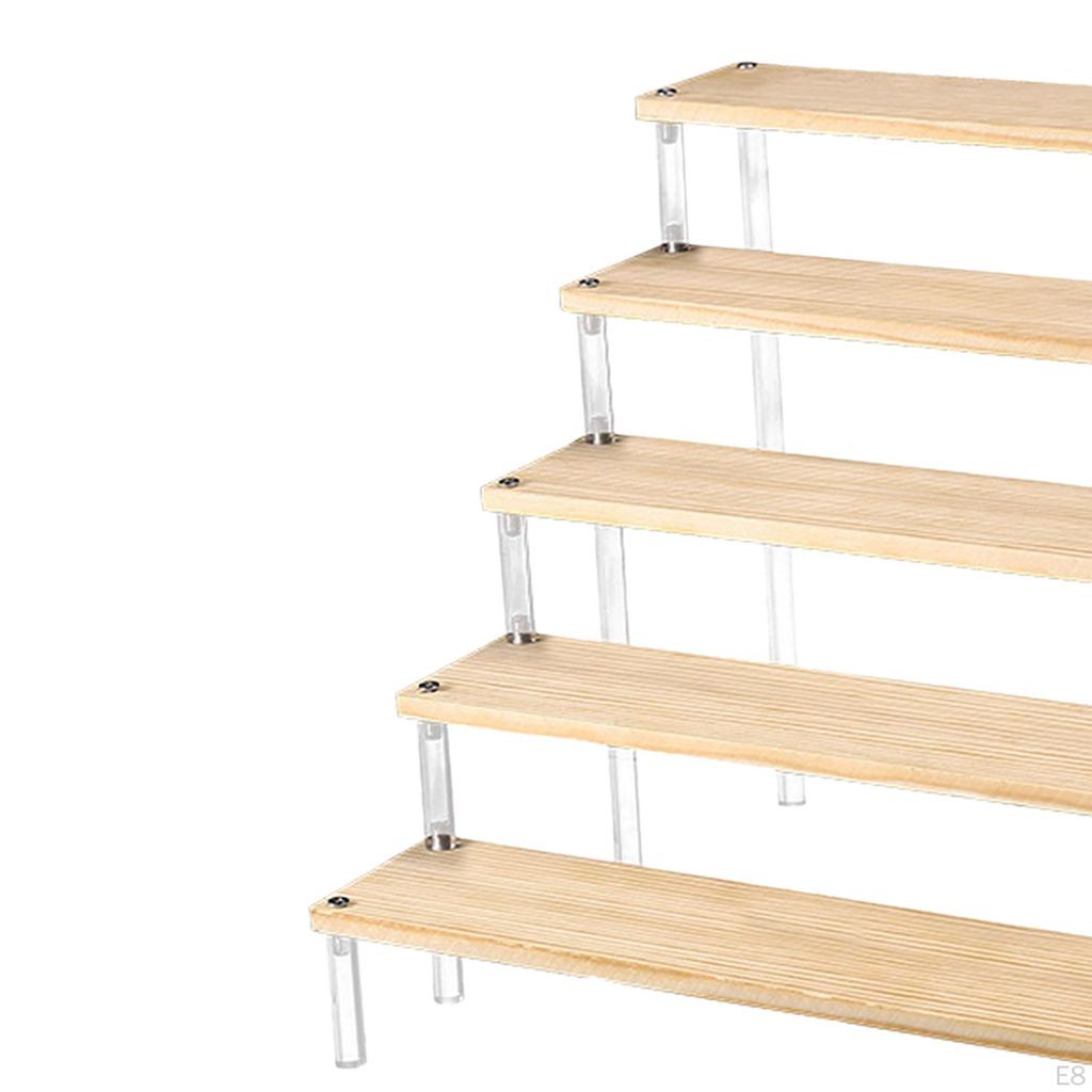 Прозрачный акриловый подставка-органайзер полка держатель для кексов витрина фурнитура дерево