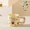 Милая мультяшная керамическая кружка в форме куба с животным для питья воды для пары, студенческая чашка для завтрака, кофейная чашка