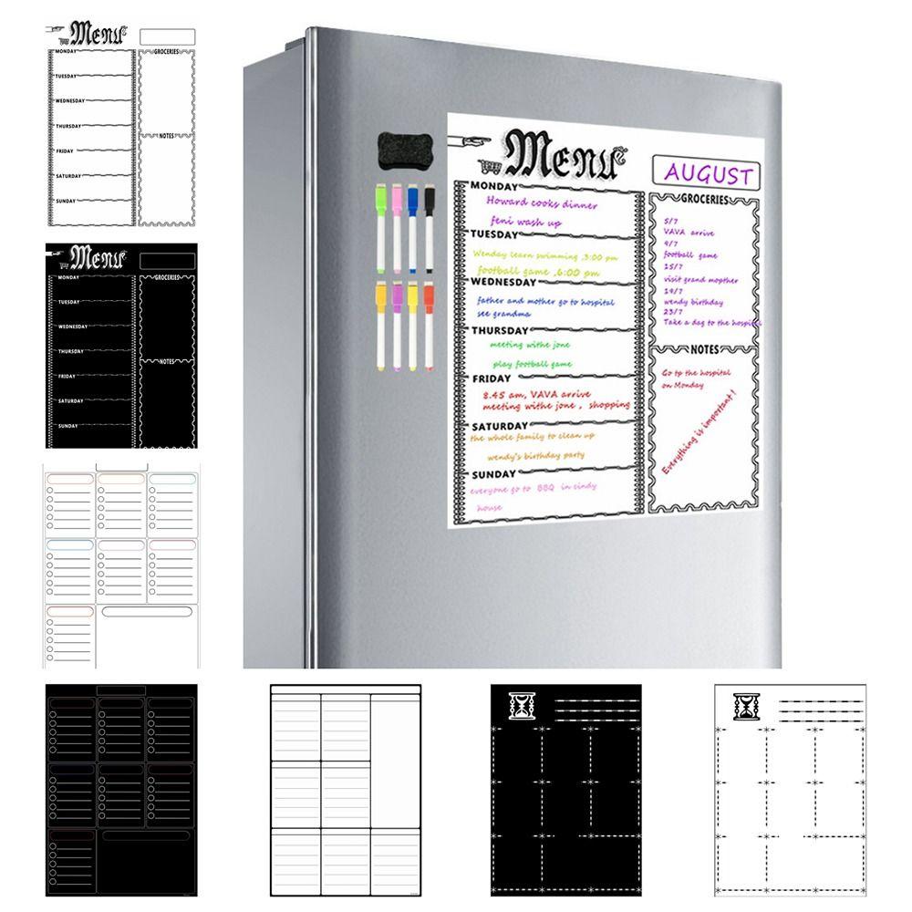 Reusable A3 Whiteboard Calendar Erasable Soft Magnetic Fridge Calendar Weekly Calendar Memo  School